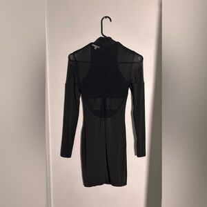 Seroya no label small Black Mesh bodycon sheer cutouts Dress - sample dress